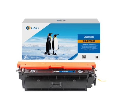 Картридж Cartridge G&G 508A для HP CLJ M552/M553/M577 с чипом 6 000 стр. черный CF360A  аналог CF360A  гарантия 36 мес.