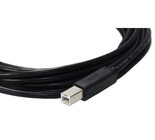 GCR Кабель 1.8m USB 2.0, AM/BM, черный, 28/28 AWG, экран, армированный, морозостойкий, GCR-UPC5M-BB2S-1.8m