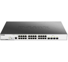 Коммутатор/ DGS-3000-28XMP/B Managed L2 Switch 24x1000Base-T PoE, 4x10GBase-X SFP+, PoE Budget 370W, Surge 6KV, CLI, RJ45 Console, RPS, Dying Gasp