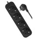 Удлинитель с заземлением Defender M418 1.8 м, 4 розетки, черный/ Power supply grounded Defender M418 1.8 m, 4 sockets, black