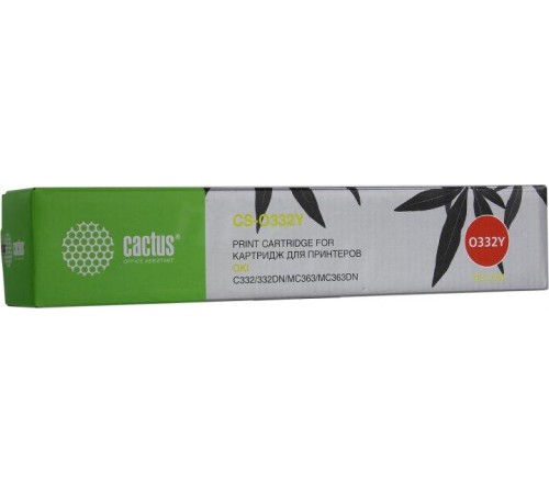 -/ Картридж лазерный Cactus 46508733 CS-O332Y 46508733 желтый (3000стр.) для Oki C332/MC363