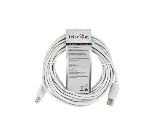 Кабель/ Кабель USB2.0 A-->B (5.0м) Telecom <TC6900-5M> Кабель/ Кабель USB2.0 A-->B (5.0м) Telecom <TC6900-5M>