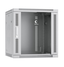 Шкаф Cabeus SH-05F-12U60/60-R Шкаф телекоммуникационный настенный разобранный 19" 12U 600x600x635mm (ШхГхВ) дверь стекло, цвет серый (RAL 7035)