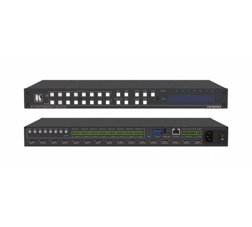 Матричный коммутатор 8х8 HDMI с эмбедированием/деэмбедированием звука и независимой коммутацией эмбедированного звука; поддержка 4K60 4:4:4/ VS-88H2A [20-08800230]