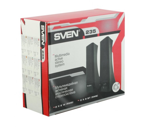 Колонки пластмассовые АС SVEN 235 (4 Вт), чёрный