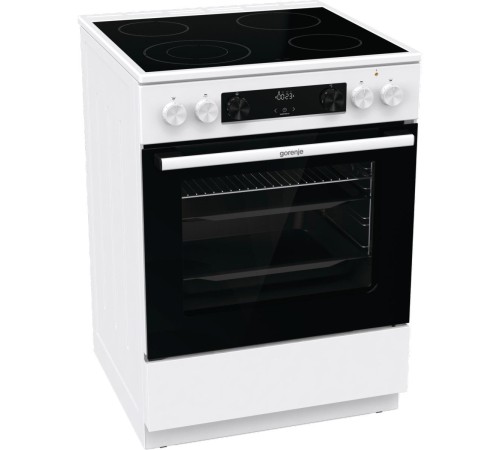 Плита GORENJE/ Тип плиты: электрическая, Тип варочной поверхности: стеклокерамическая, Цвет: белый, Гриль: Есть, Ширина, см: 60