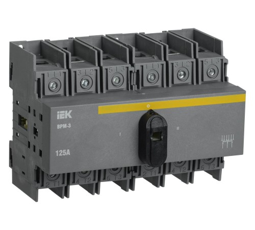 Выключатель-разъединитель модульный ВРМ-3 3P 125А IEK