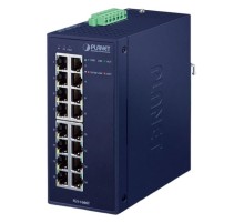 коммутатор/ PLANET IGS-1600T IP30 Industrial 16-Port 10/100/1000T Gigabit Ethernet Switch (-40~75 degrees C, dual 12~48V DC/24V AC),UL certified
