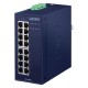 коммутатор/ PLANET IGS-1600T IP30 Industrial 16-Port 10/100/1000T Gigabit Ethernet Switch (-40~75 degrees C, dual 12~48V DC/24V AC),UL certified