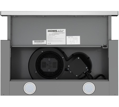 ВЫТЯЖКА HOMSair Flat 50 Inox/ встраиваемая, кнопочное управление, 2 скорости, 520 м3/ч, до 20 м2, 45 дБ, угольный фильтр CF110 - 1 шт, ШхВхД: 500х176х280 мм, нерж. сталь