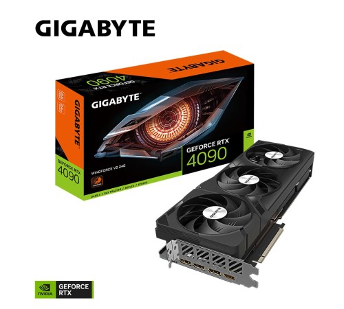 Видеокарта/ VGA GIGABYTE NVIDIA GeForce RTX 4090 WINDFORCE V2 24G (rev. 1.0 / 1.1) 24GB, GDDR6X/384-bit, PCIe 4.0, 1xHDMI 2.1, 3xDP, 2.8-slot