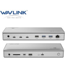 док-станция Docking Station WAVLINK Thunderbolt 4 Dual Display/98W Power Delivery Include 20V/11.5A Power Adapter/4xUSB3.0/3xThunderbolt 4/2xDP 4K 60HZ/2xHDMI 4K 60HZ/1xGigabit LAN/1xCombo Audio Jack/1xCardReader