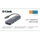 Концентратор/ DUB-1325 USB3.0 Hub, 2xUSB3.0 + USB-C, SD/microSD Card Reader