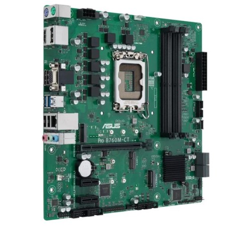 Материнская плата ASUS PRO B760M-CT-CSM, LGA1700, B760, 4*DDR5, 4*SATA, 2*M.2, 2*USB 3.2, 2*USB 2.0, 1*PCIx16, 2*PCIx1, DP+HDMI+VGA, mATX; 90MB1DY0-M1EAYC