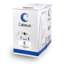  Cabeus UTP-4P-Cat.5e-SOLID-GY Кабель витая пара UTP (U/UTP), категория 5e, 4 пары (24 AWG), одножильный, серый (305 м), системная гарантия 25 лет.