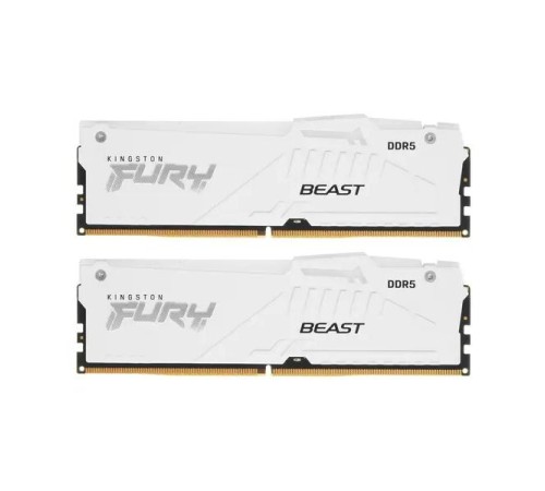 Память оперативная/ Kingston 32GB 6000MT/s DDR5 CL30 DIMM (Kit of 2) FURY Beast White RGB EXPO Память оперативная/ Kingston 32GB 6000MT/s DDR5 CL30 DIMM (Kit of 2) FURY Beast White RGB EXPO