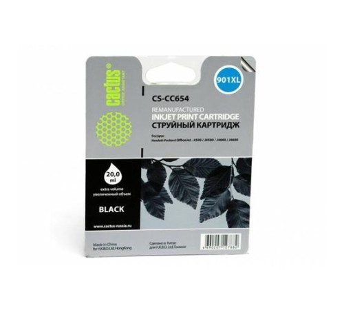 -/ Картридж струйный Cactus CS-CC654 №901 черный (18мл) для HP DJ 4500/J4580/J4660/J4680
