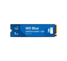 Твердотельные накопители/ WD SSD Blue SN5000, 1000GB, M.2(22x80mm), NVMe, PCIe 4.0 x4, TLC, R/W 5150/4900MB/s, TBW 600, DWPD 0.3 (12 мес.)