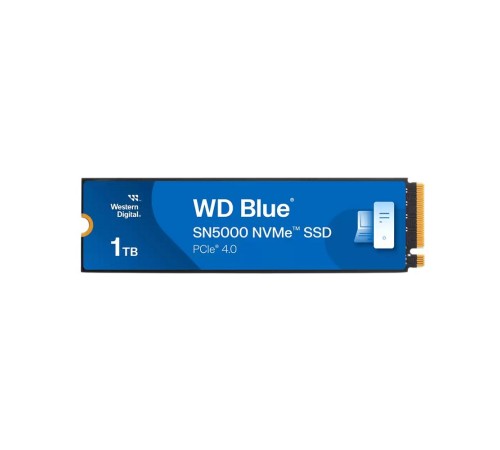 Твердотельные накопители/ WD SSD Blue SN5000, 1000GB, M.2(22x80mm), NVMe, PCIe 4.0 x4, TLC, R/W 5150/4900MB/s, TBW 600, DWPD 0.3 (12 мес.)