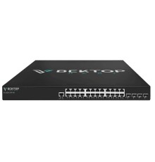 Управляемый POE коммутатор уровня уровня 2+, 24 порта 10/100/1000Base-T с поддержкой POE, 4 порта 1/10G SFP+