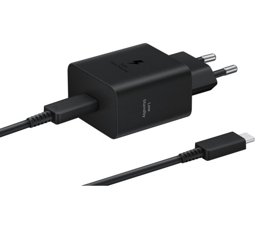 Зарядное устройство/ Сетевое зарядное устройство Samsung 45W (USB Type-C порт, кабель USB Type-C в комплекте), чёрное