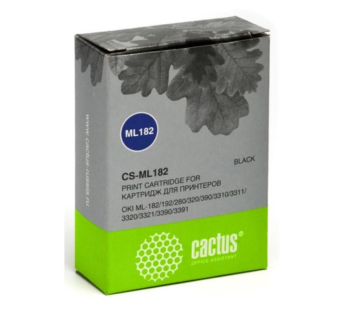 -/ Картридж матричный Cactus CS-ML182 черный для Oki ML-182/192/280/320/390