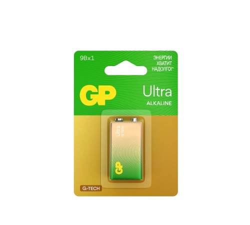Батарейка Алкалиновая батарейка GP Ultra Alkaline G-Tech 9V Крона - 1 шт. на блистере