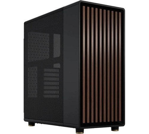 Корпус без блока питания/ Case Fractal Design North, Midi-Tower, 2x140mm, 2xUSB-A 3.2 + 1xUSB 3.2 Type-C ATX, mATX, mITX Wood panel, Charcoal Black