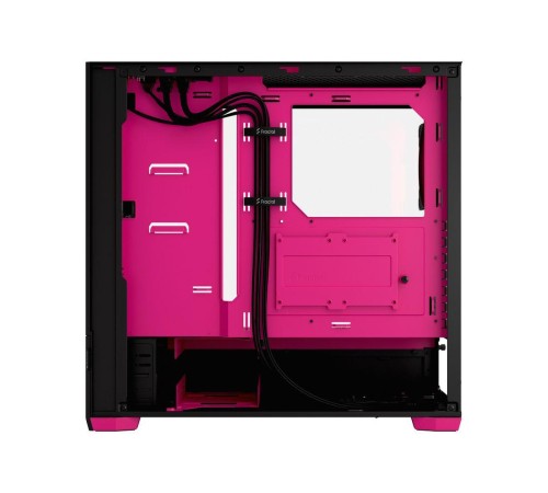 Корпус ПК без блока питания/ Case Fractal Design Pop Air RGB Magenta Core TG Clear Tint, Midi-Tower, 3x120mm RGB, 2xUSB-A 3.2 ATX, mATX, mITX Black/Magenta