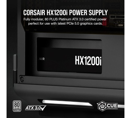 Блоки питания/ Power Supply Corsair HX1200i, Model RPS0202, 1200W 80+ Platinum (ATX, 3.0, PCIe 5.0, Full modular, 1x24(20+4)pin, 1x12+4-pin PCIe, 2x4+4-pin CPU +12V (EPS), 8x4-pin Molex, 4x6+2-pin PCIe, 8xSATA3, 1xUSB Type-C, Active, 140x140mm, 150x200x86 Блоки питания/ Power Supply Corsair HX1200i, Model RPS0202, 1200W 80+ Platinum (ATX, 3.0, PCIe 5.0, Full modular, 1x24(20+4)pin, 1x12+4-pin PCIe, 2x4+4-pin CPU +12V (EPS), 8x4-pin Molex, 4x6+2-pin PCIe, 8xSATA3, 1xUSB Type-C, Active, 140x140mm, 150x200x86