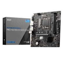 Материнская плата MSI  PRO H610M-G WIFI DDR4,H610,LGA1700,2DDR4,1PCI-Ex16,1PCI-Ex1,1M.2,4SATA3,4USB3.2