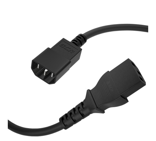 GCR Кабель питания удлинитель 10.0m, С13 - С14, черный, 3*0,75mm, GCR-54333 GCR Кабель питания удлинитель 10.0m, С13 - С14, черный, 3*0,75mm, GCR-54333