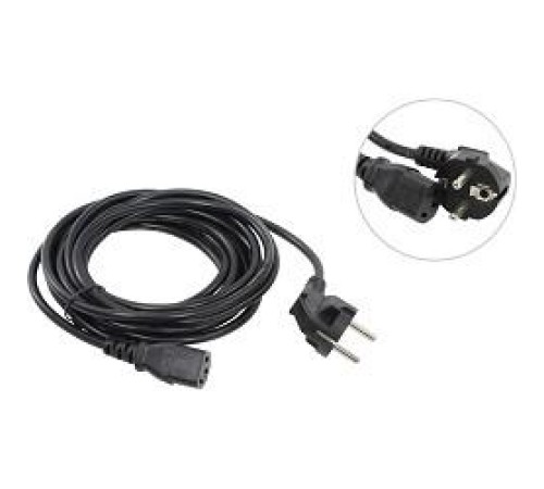 Кабель/ Кабель компьютер --> розетка 220V ( угловая Евровилка) <VDE> 3G*0,75mm2 VCOM <CE021-CU0.75-3> , 3,0м