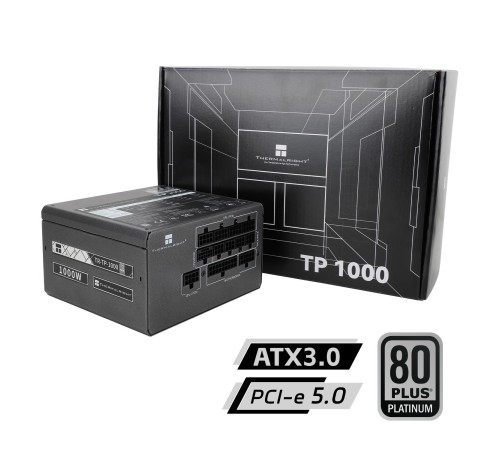 Блок питания 1000W/ Power Supply Thermalright, 1000W 80+ Platinum (ATX, 3.0, PCIe 5.0, Full modular, 1x24(20+4)pin, 1xCPU 8(4+4)pin, 2xPCIe*2 8(6+2)pin, 1x12VHPWR PCIe 5.0 12+4pin 600mm, 6xSATA3, 4xMOLEX4pin, Active, 120x120mm, 150x140x86mm, APFC, OPP, OV Блок питания 1000W/ Power Supply Thermalright, 1000W 80+ Platinum (ATX, 3.0, PCIe 5.0, Full modular, 1x24(20+4)pin, 1xCPU 8(4+4)pin, 2xPCIe*2 8(6+2)pin, 1x12VHPWR PCIe 5.0 12+4pin 600mm, 6xSATA3, 4xMOLEX4pin, Active, 120x120mm, 150x140x86mm, APFC, OPP, OV
