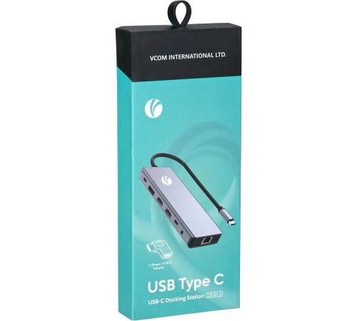Адаптер/ Адаптер TypeC -->(2HDMI+DP)4K*60Hz+3USB3.0+TC+USB2.0+RJ45+SD+TF+PD+audio+TCадаптер, VCOM <4706> Адаптер/ Адаптер TypeC -->(2HDMI+DP)4K*60Hz+3USB3.0+TC+USB2.0+RJ45+SD+TF+PD+audio+TCадаптер, VCOM <4706>