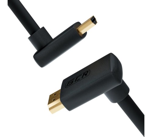 GCR Кабель 1.0m HDMI 2.0, M верхний угол /M верхний угол, черный, HDR 4:2:2, Ultra HD, 4K 60 fps 60Hz/5K*30Hz, 3D, AUDIO, 18.0 Гбит/с, 28/28 AWG, GCR-52309