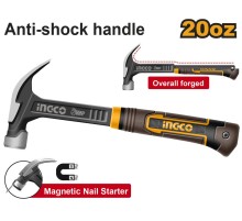 Гвоздодер-молоток Ingco HCH81020L,560г, ручка фибергласс, нескольз.