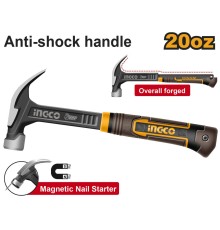 Гвоздодер-молоток Ingco HCH81020L,560г, ручка фибергласс, нескольз.