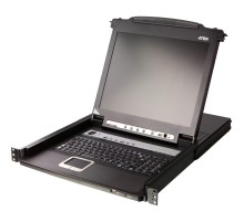 8-портовый IP KVM-переключатель с ЖК-дисплеем Slideaway/ATEN/ SINGLE RAIL 8P PS/2-USB LCDKVMP 17INCH WIH IP