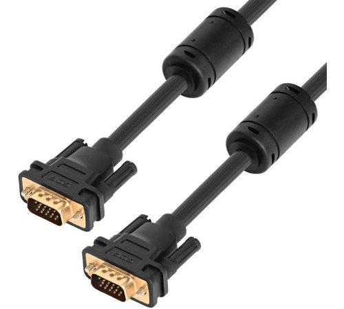 Greenconnect Кабель SVGA 20.0м чёрный, позолоченные контакты, ферритовые кольца, OD8.0mm. 15M / 15M Premium GCR-VM2VM2-20.0m, 28/28 AWG, двойной экран Greenconnect Кабель SVGA 20.0м чёрный, позолоченные контакты, ферритовые кольца, OD8.0mm. 15M / 15M Premium GCR-VM2VM2-20.0m, 28/28 AWG, двойной экран