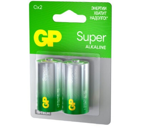 Батарейка C Алкалиновые батарейки GP Super Alkaline G-Tech 14А типоразмера C - 2 шт. на блистере (2 шт.)