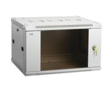19" настенный шкаф  6U 600x450, стекл. передняя дверь, серый (плоск. упак)