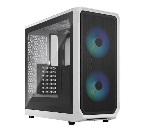 Корпус ПК без блока питания/ Case Fractal Design Focus 2 RGB, Midi-Tower, 2x140mm RGB, 2xUSB-A 3.2 ATX, mATX, mITX White