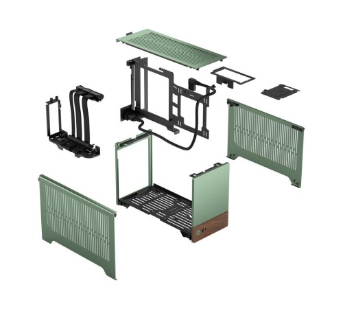 Корпус без блока питания/ Case Fractal Design Terra, Mini-Tower, no fans, 1xUSB-A 3.0 + 1xUSB 3.2 Type-C, SFX PSU Support, mITX Jade