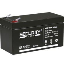 Батарея SECURITY FORCE серия SF, SF 12012, напряжение 12В, емкость 1.2Ач (разряд 20 часов), макс. ток заряда 0.36А, свинцово-кислотная типа AGM, клеммы F1, ДxШxВ 97х44х52мм., кг., срок службы 3-5 лет./ Battery SECURITY FORCE series SF, SF 12012, voltage 1