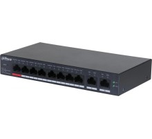 8-портовый PoE коммутатор с функцией облачного управления, Порты: 8 RJ45 10/100Мбит/с (PoE/PoE+/Hi-PoE) 2 RJ45 10/100/1000Мбит/с (uplink); мощность PoE: порт 1 до 90Вт порты 28 до 30Вт суммарно до 110Вт; PoE watchdog передача до 250м; питание: 57В(DC)