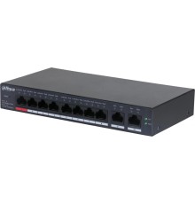 8-портовый PoE коммутатор с функцией облачного управления, Порты: 8 RJ45 10/100Мбит/с (PoE/PoE+/Hi-PoE) 2 RJ45 10/100/1000Мбит/с (uplink); мощность PoE: порт 1 до 90Вт порты 28 до 30Вт суммарно до 110Вт; PoE watchdog передача до 250м; питание: 57В(DC)