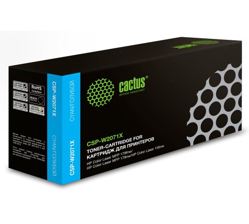 -/ Картридж лазерный Cactus CSP-W2071X 117X голубой (1300стр.) для HP Color Laser 150a/150nw/178nw MFP/