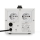 Стабилизатор POWERMAN AVS 1000D, ступенчатый регулятор, цифровые индикаторы уровней напряжения, 1000ВА, 140-260В, максимальный входной ток 7А, 2 евророзетки, IP-20, напольный, 200мм х 150мм х 140мм, 2,3 кг./ Stabilizer POWERMAN AVS 1000D, step-type regul