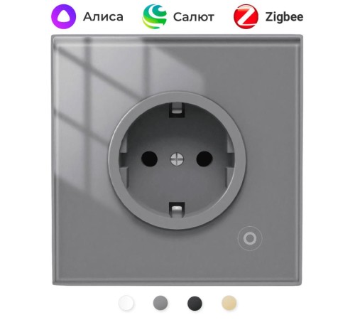 Розетка Moes Zigbee Smart Wall Socket серый модели ZK-EU Розетка Moes Zigbee Smart Wall Socket серый модели ZK-EU